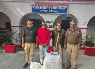 ललितपुर में थाना तालबेहट पुलिस द्वारा चोरी के अभियोग में वांछित 01 अभियुक्त को किया गया गिरफ्तार